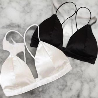  [옷자락] 여성용 일상 노와이어 새틴 브라 3종 패키지