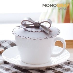 비스비바 모노그레이 리본 실리콘 머그컵 뚜껑 컵덮개