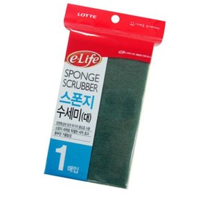 롯데 스폰지 수세미 대 1P 9x15x3.2cm 설거지용 주방_WCAD03A