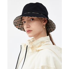 [24SS] [D-HAT] 블랙 라인배색 면 버킷햇(벙거지) DLHE4B105BK