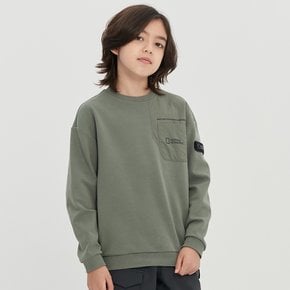 K223USW210 WOVEN MIX 맨투맨 GKHAKI