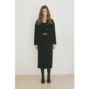 Effortless Tweed Skirt(Black)