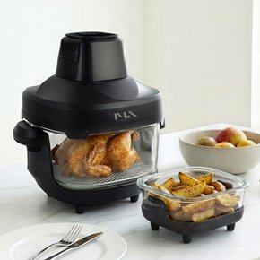 듀얼바스켓 에어프라이어 대용량 글라스 4.5L+1.2L 분리형 유리용기2개 MS-4015PC