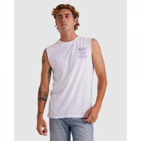 4376805 Quiksilver Mens Global Force Sleeveless Muscle T Shirt - WHITE