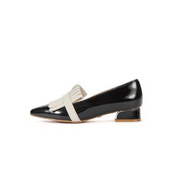 브리아나 Two-Tone Tassel Loafer_Black-Cream