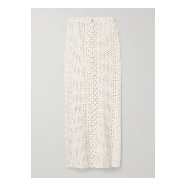 사라 크리스티나 선 진주 장식 크로셰 코튼 맥시 스커트 아이보리 46376663162856552