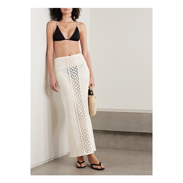 사라 크리스티나 선 진주 장식 크로셰 코튼 맥시 스커트 아이보리 46376663162856552