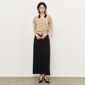 WOMAN 텐셀 카라 레이어드 하프 가디건 [BEIGE] / WBE2L04534