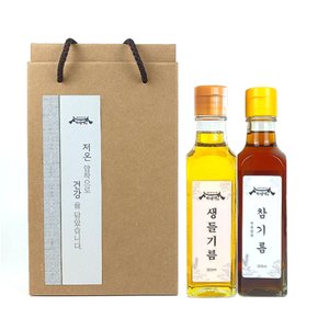 저온압착 참기름 생들기름 300ml 2병 선물세트