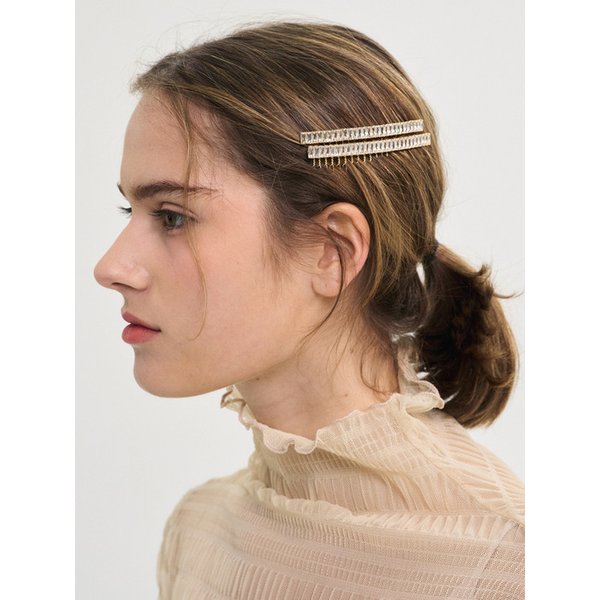 Art Deco Square Jewel Comb Hairclip_Gold