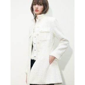 Lame Boucle Tweed Mini Dress(White)_UTO-FB45