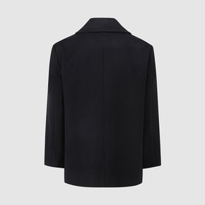 남성 울 블렌드 피코트 BLACK