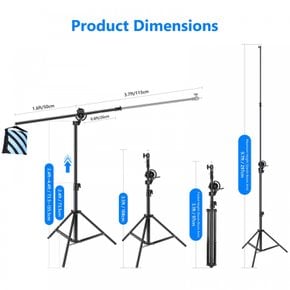 NEEWER 2-in-1 297cm 115.5cm 사진 라이트 스탠드 알루미늄 합금 내하중 삼각대 스탠드 붐 암,