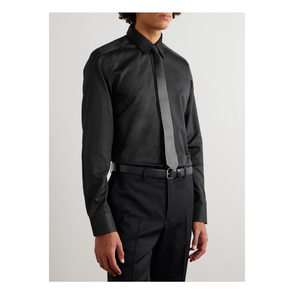 서지 코튼 실크 혼방 셔츠 블랙 46376663162903391