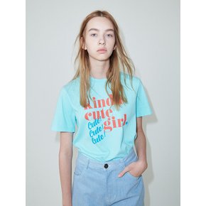 KINDA CUTE GIRL 티셔츠/스카이 블루