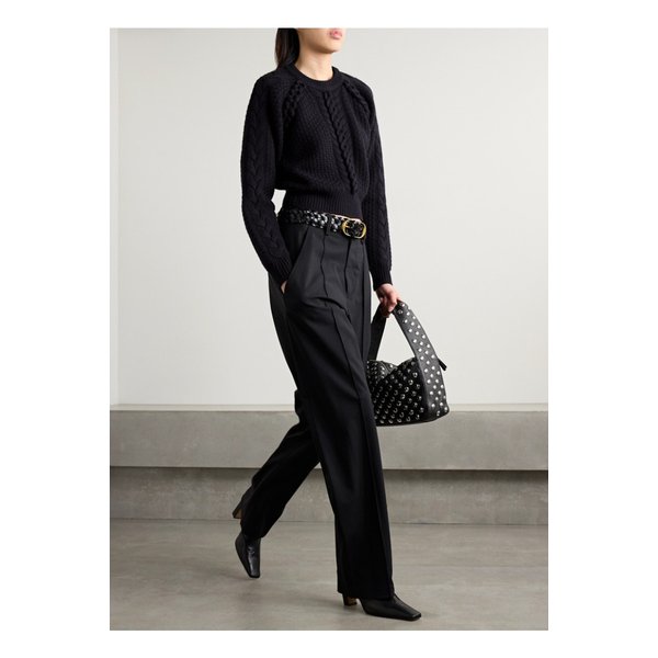 오브레로 크롭 케이블 니트 울 스웨터 1647597350588972