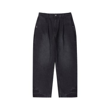 커스텀멜로우 블랙 와이드 핏 진 CWPAA24588BKX