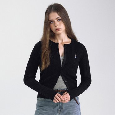 후아유 Steve High Gauge Wool Cable Cardigan WHCKF4801F