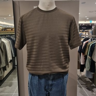 본 브라운컬러 웨이브크리즈 루즈핏 티셔츠 BN4MTS724