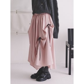 Cosmo Bow Shirring Skirt_pink