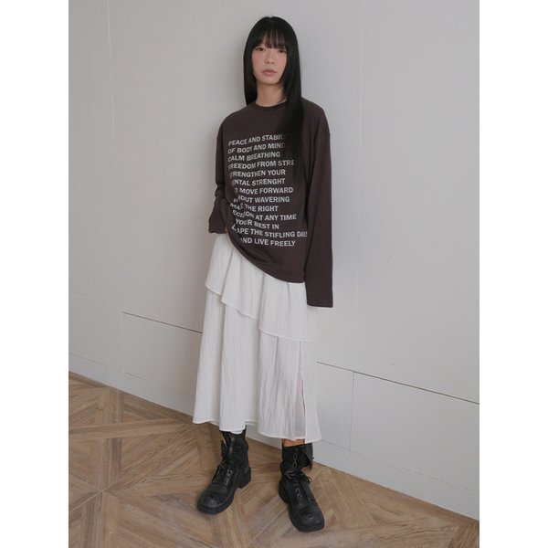 Relaxes Lettering Long Sleeve_CHARCOAL