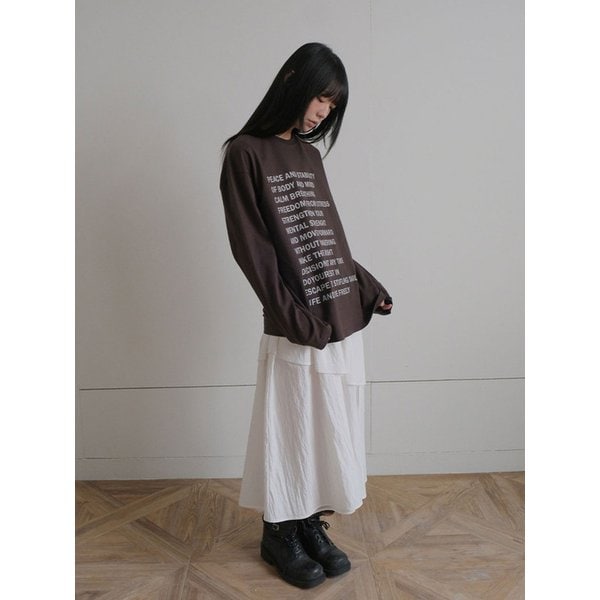 Relaxes Lettering Long Sleeve_CHARCOAL