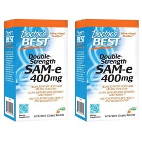 닥터스 베스트 더블 스트렝스 SAM-e 샘이 400mg 60캡슐 X 2통 장용코팅 타블렛