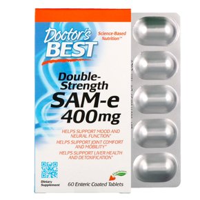 닥터스 베스트 더블 스트렝스 SAM-e 샘이 400mg 60캡슐 X 2통 장용코팅 타블렛