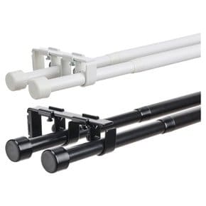 BEKRAFTA 베크레프타 이중 커튼봉 세트 120-210cm / 19mm 부자재포함 커튼레일 브래킷형