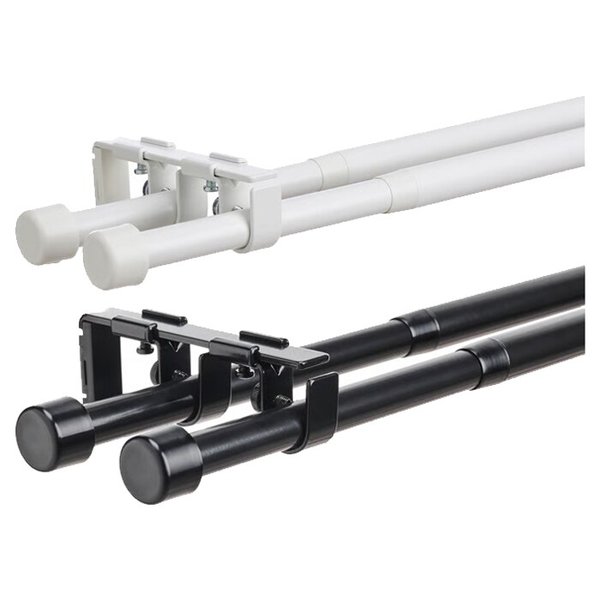 BEKRAFTA 베크레프타 이중 커튼봉 세트 120-210cm / 19mm 부자재포함 커튼레일 브래킷형