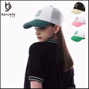 BP0MWGC506 컬러배색 자수포인트 여성 하프캡