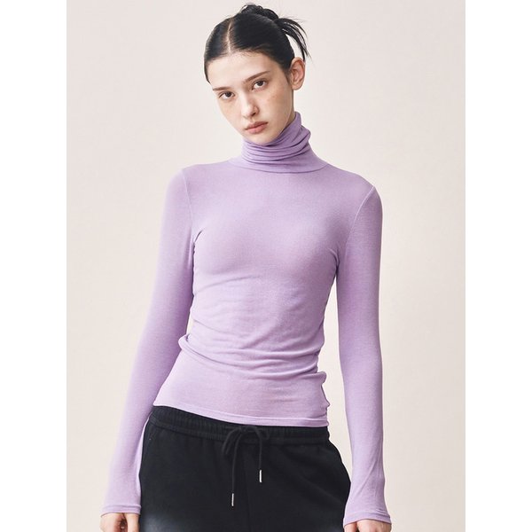 [ESSENTIAL] MINIMAL SLIM TURTLENECK TOP_PURPLE