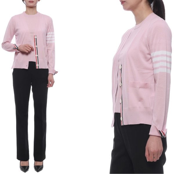 [부산점] 26SS 여성 사선 스트라이프 울 가디건 (FKC334A Y1014 680 26S)