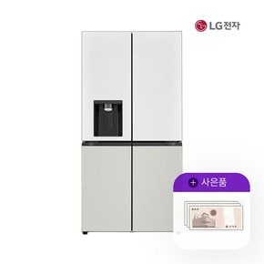 얼음정수기냉장고 엘지오브제 820L 화이트그레이 W824MWG172S 월117000원 5년약정