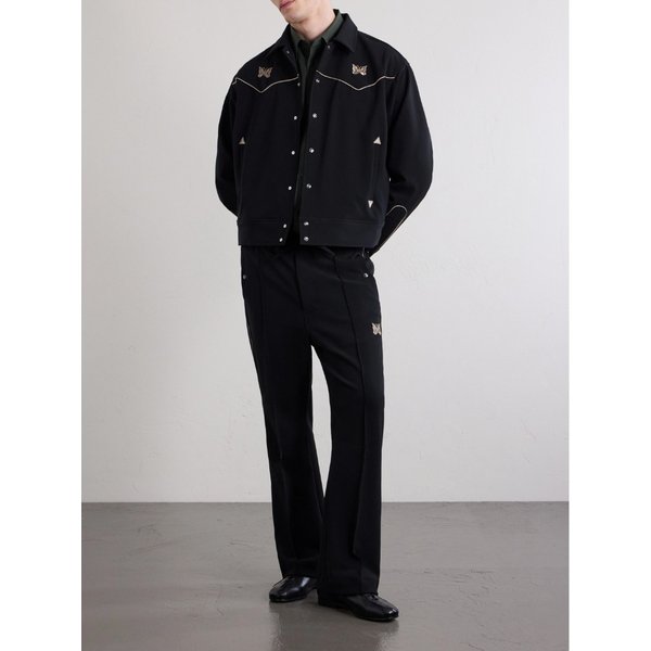 파이핑 카우보이 스트레이트 레그 자수 우븐 팬츠 46376663162962985