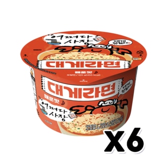  어쩌다사장 대게라면 매운맛 큰컵 큰사발 105g x 6개