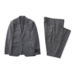 GUABELLO 120S WOOL 그레이 체크 수트 세트 SSJRB74SET_P368943094