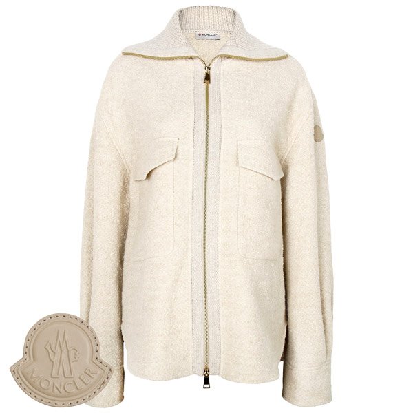 [부산점] 몽클레어 25FW 베이지 부클레 울 집업 셔츠 자켓 2F00022 597TE 268