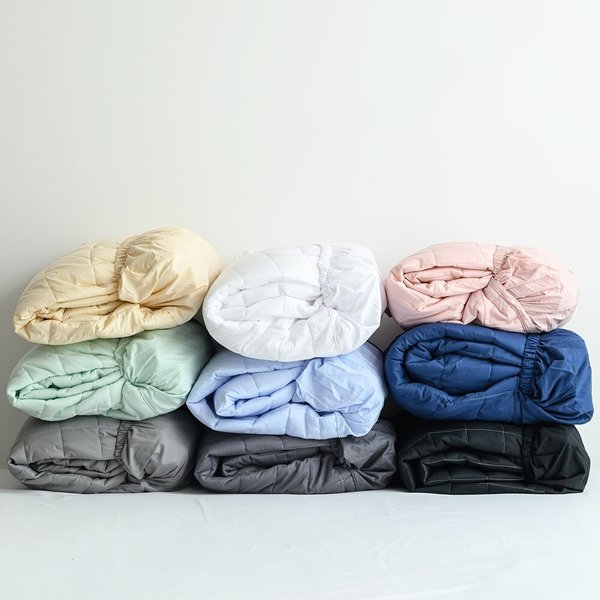 더블리 그레인 40수 순면 누빔 매트리스커버 K 165x205