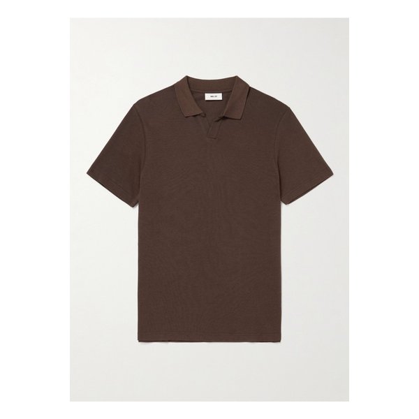 NN.07 폴 오가닉 코튼 리오셀 혼방 폴로 셔츠 브라운 46376663162842822