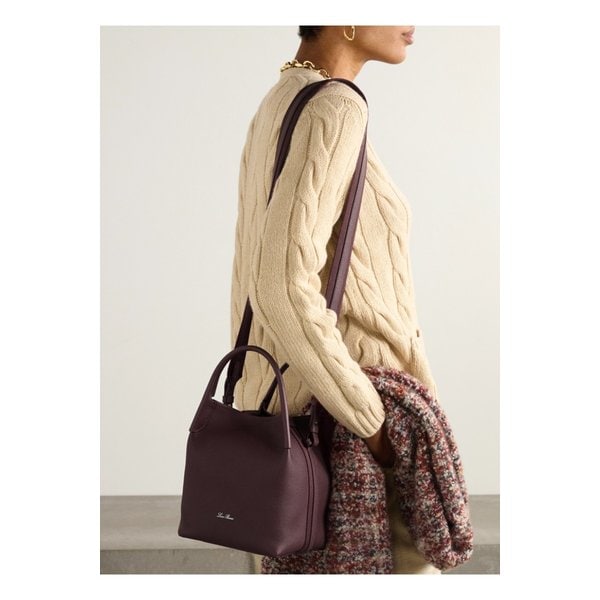 베일 캔버스 트리밍 텍스처 가죽 토트 버건디 1647597349443819