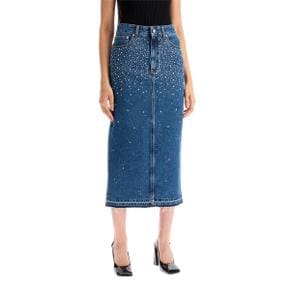 Midi skirt FABX3826 F4380 BLUE