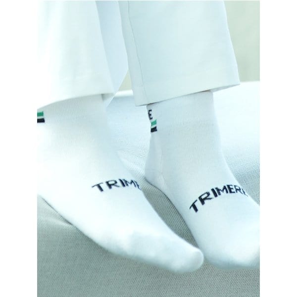 TRIMERE GOLF STRIPE SHORT SOCKS WHITE