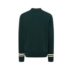 [25SS] 다크그린 이중직 소매 블럭 면 트러커 집업 HZSW5A204E3