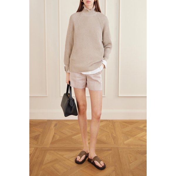 카미노 러플 리브 니트 코튼 스웨터 46376663163021146