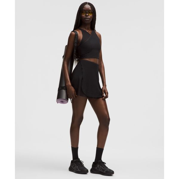 메쉬 크로스 프론트 크롭 탱크 *SLNSH - BLK/YLSR