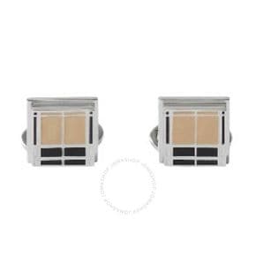 Check Palladium-Plated Lattice Design 스퀘어 Cufflinks 8066738