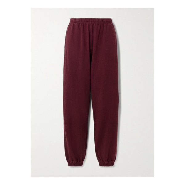 에턴 비니 자수 테이퍼드 코튼 저지 트랙 팬츠 버건디 46376663162904374