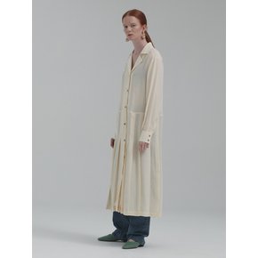 PLEATS LONG SHIRTS DRESS (YELLOW IVORY)