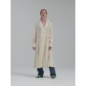 PLEATS LONG SHIRTS DRESS (YELLOW IVORY)